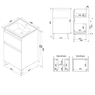 Тумба под раковину Am.Pm X-Joy M85AFSX0502WG напольная белый глянец 50  см