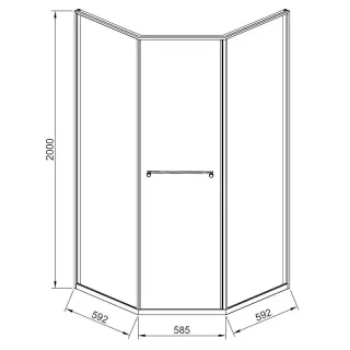 Душевой уголок Timo T34R 100x100 см правый золото матовое