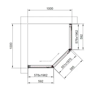 Душевой уголок Timo T35L 100x100 см левый чёрный