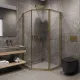 Душевой уголок Timo T34R 100x100 см правый золото матовое