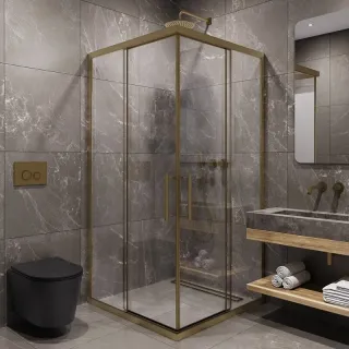 Душевой уголок Timo T38 90x90 см золото матовое
