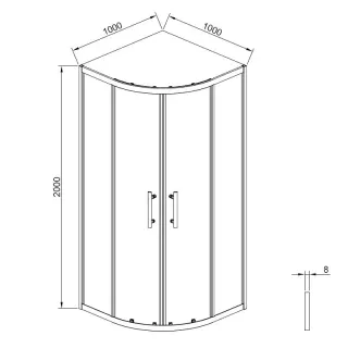 Душевой уголок Timo T43 100x100 см никель