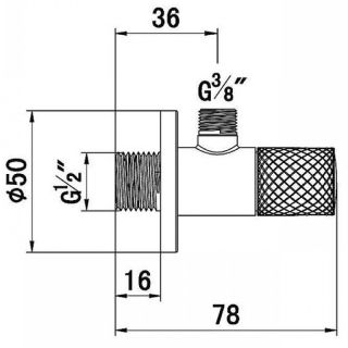 Угловой вентиль Kludi хром 1584605-00