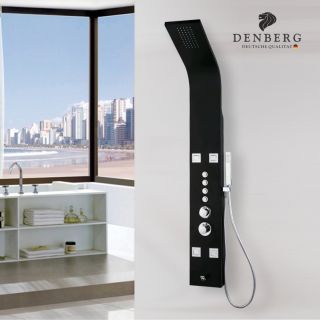 Душевая панель Denberg LT-204 с термостатом чёрный матовый