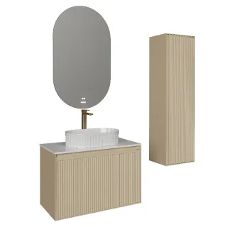 Тумба под раковину Grossman Кристалл 108044 80 см подвесная цвет бежевый