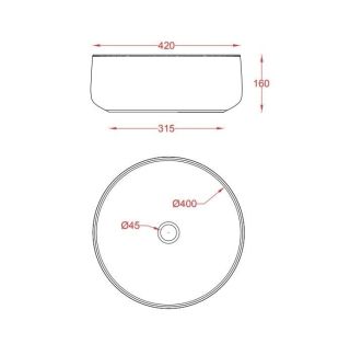 Раковина ArtCeram Cognac COL001 42 00 petrolio 42 см