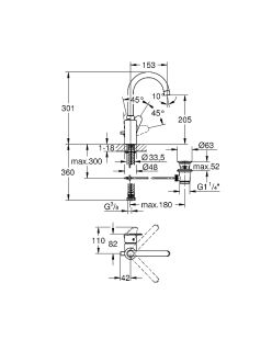Смеситель для раковины Vigour by GROHE, хром (75140526)