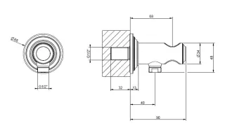 Шланговое подсоединение Gessi Venti20 65161.710 латунь