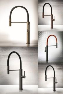 Смеситель для кухни Gessi 316 60012.727 с выдвижным изливом брашированная латунь