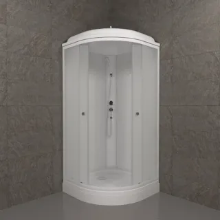 Душевая кабина Triton Вельвет Щ0000066360 90x90 см профиль белый стекло матовое