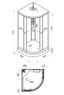 Душевая кабина Triton Стандарт Щ0000061842 90х90 А с полочкой