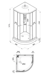 Душевая кабина Triton Экстра Щ0000062582 88x88 см профиль белый стекло прозрачное