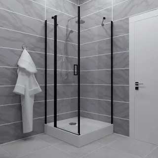 Душевой уголок Triton Йота Щ0000054037 90x90 см профиль чёрный стекло прозрачное