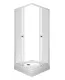 Душевой уголок Triton Вельвет Щ0000071051 80x80 см на поддоне профиль белый стекло матовое