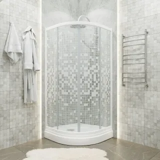 Душевая кабина Triton Стандарт-Мозаика Щ0000061791 100x100 см профиль белый стекло мозаика