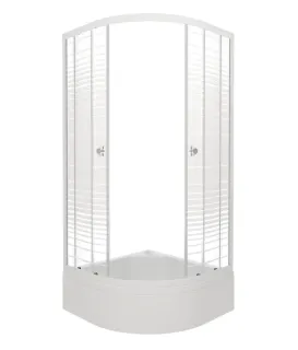 Душевой уголок Triton Стандарт-Полосы Щ0000061787 100x100 см профиль белый стекло с узором