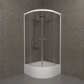 Душевой уголок Triton Ультра Щ0000061812 90x90 см профиль белый стекло прозрачное