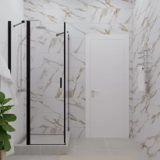 Душевой уголок Triton Йота Щ0000054032 90x90 см профиль чёрный стекло прозрачное