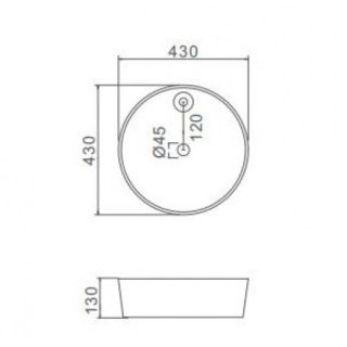 Накладная раковина Gappo GT104 45 см белый