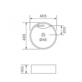 Накладная раковина Gappo GT107 46 см белый