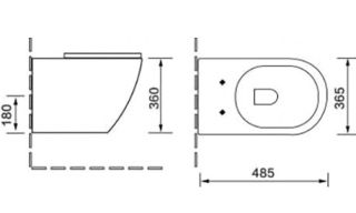 Унитаз подвесной SantiLine SL-5005 безободковый белый
