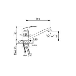 Смеситель для кухни Frap F4539-2-B хром