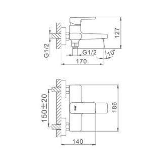 Смеситель для ванны и душа Frap F3260 хром