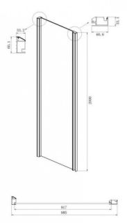 Боковая стенка Ambassador Intense 100IBB 100см чёрный/тонированное