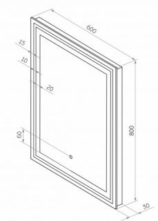 Зеркало с подсветкой Continent Fancy ЗЛП1073 с сенсорным выключателем 60см