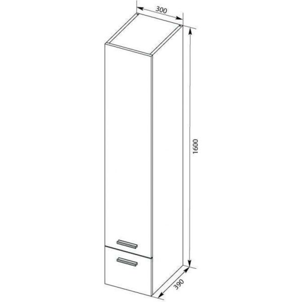 Пенал Aquanet Верона 187781 L 30 см белый