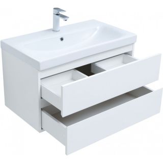 Тумба под раковину Aquanet Беркли 302351 80 см белый глянец