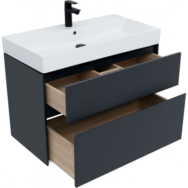 Тумба под раковину Aquanet Бруклин 310142 85 см антрацит матовый