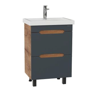 Тумба под раковину напольная Onika Айленд 105042 50 см графит/дуб крафт золотой