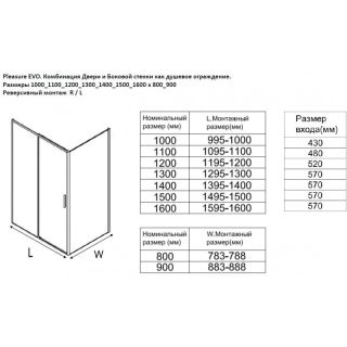 Душевой уголок Aquanet Pleasure Evo AE65-120x80-BT 324134 120x80 см профиль чёрный матовый стекло прозрачное