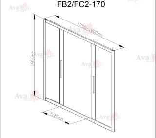Душевая дверь в нишу AvaCan FB2 170-190 чёрный