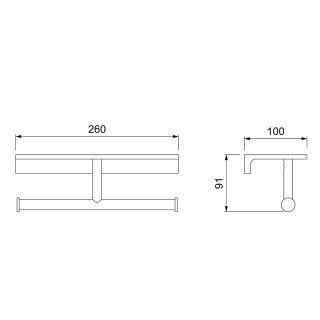 Бумагодержатель двойной с полкой для телефона Timo Selene 17045/17 золото матовое