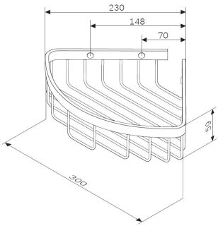 Корзина для душа угловая двойная Am.Pm Sense L чёрный матовый A7452222