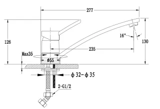 Смеситель для кухни GranFest 1724 терракот