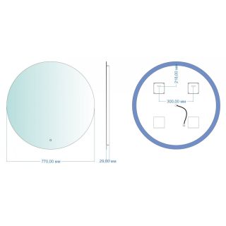 Зеркало с подсветкой Aquanet Смарт 336639 77 см с тёплой подсветкой