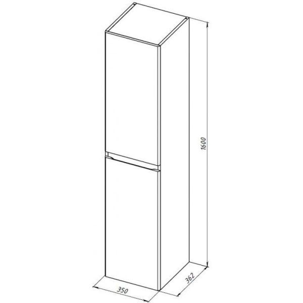 Пенал Aquanet Слим 346050 35 см белый сатин