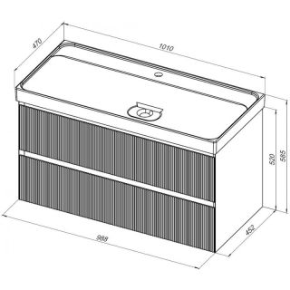 Тумба под раковину Aquanet Альтера 337157 100 см белый матовый