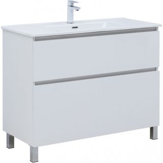 Тумба под раковину Aquanet Вега 344125 100 см белый глянец