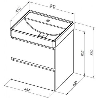 Тумба под раковину Aquanet Вега 2.0 337958 50 см мисти грин