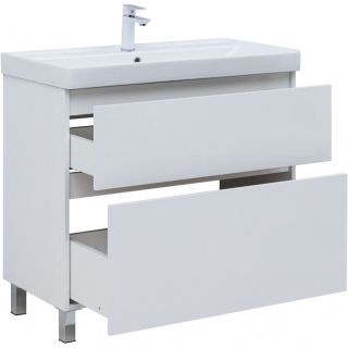 Тумба под раковину Aquanet Вега 344123 80 см белый глянец