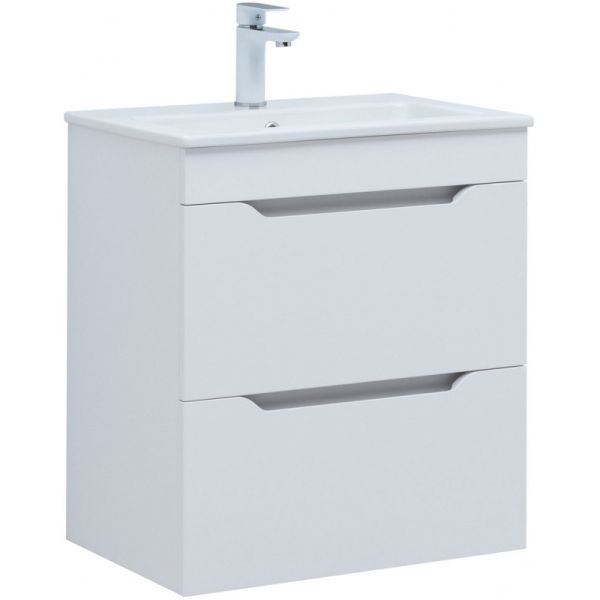 Тумба под раковину Aquanet Практика 347963 60 см белый глянец
