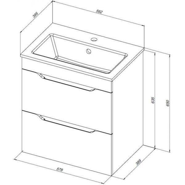Тумба под раковину Aquanet Практика 330457 60 см белый матовый