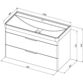 Тумба под раковину Aquanet Ирис New 339280 100 см белый глянец