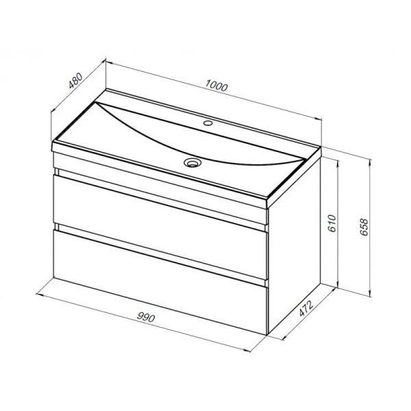 Тумба под раковину Aquanet Нота New 334200 100 см дуб светлый