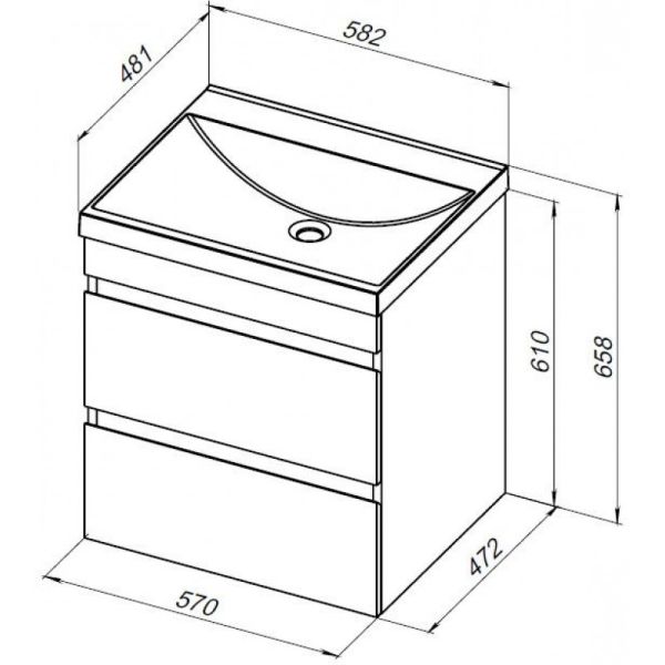 Тумба под раковину Aquanet Нота New 334191 60 см дуб веллингтон табак