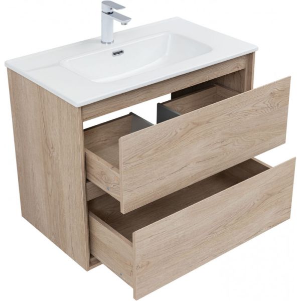 Тумба под раковину Aquanet Милан 336384 80 см дуб светлый